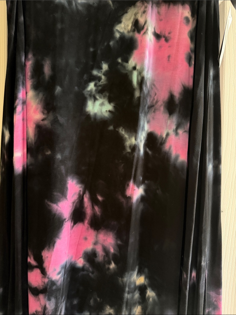 Tie-Dye High-Low Maxi Dress - Black with Pink & Blue Accents - Picture 2 of 5